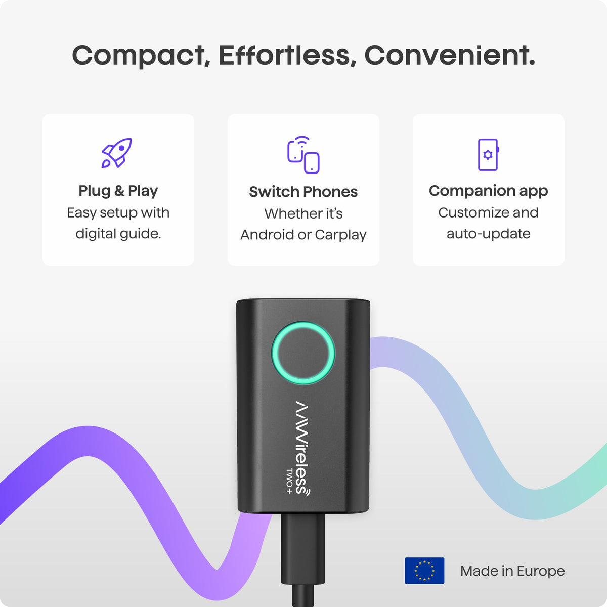 AAWireless TWO+ | Wireless Android Auto & Apple Carplay Adapter